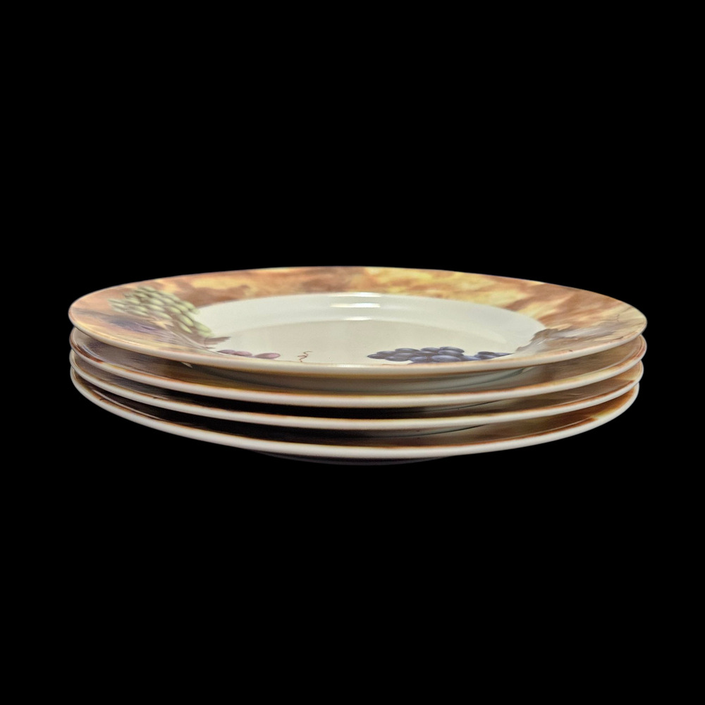 Home Expressions 7.5" Grape Design Salad Plate - Set of 4